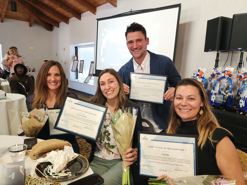 Mr. Carlon and other SSW's recognized at the San Diego County of Education School Social Work Awards