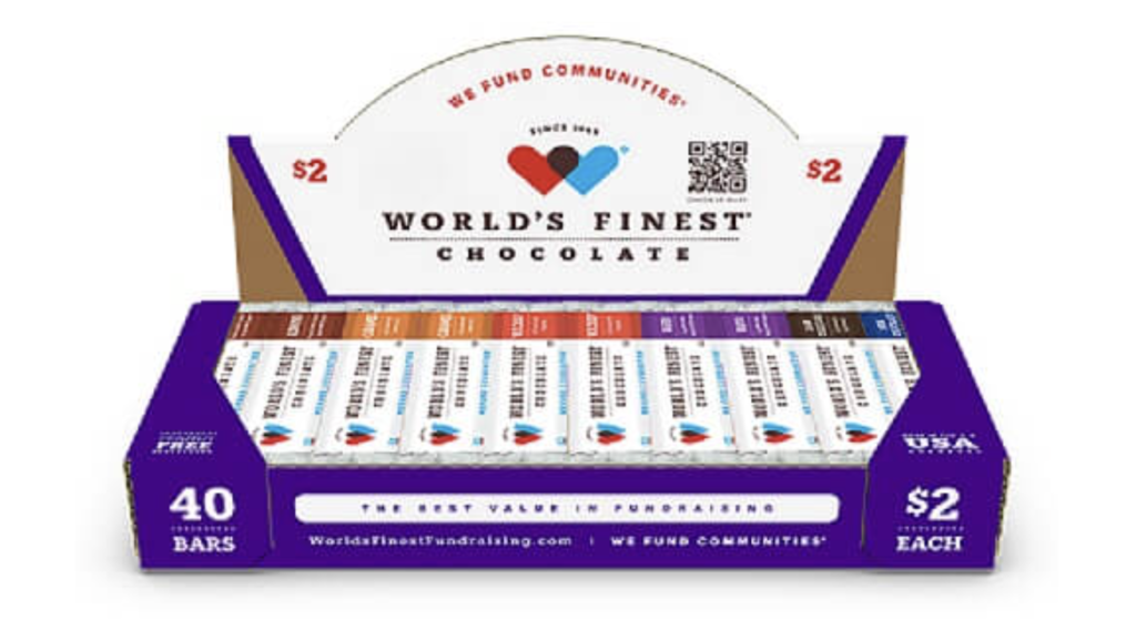 picture of box of chocolate students will be selling for fundraiset