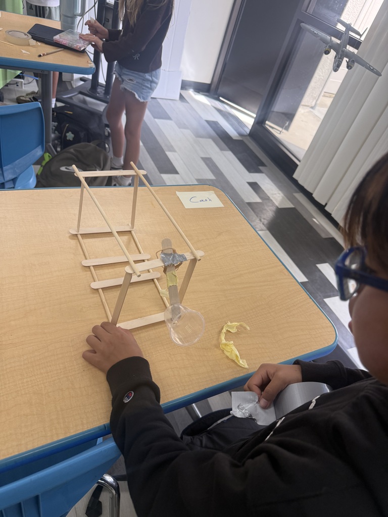 student building with popsicle sticks