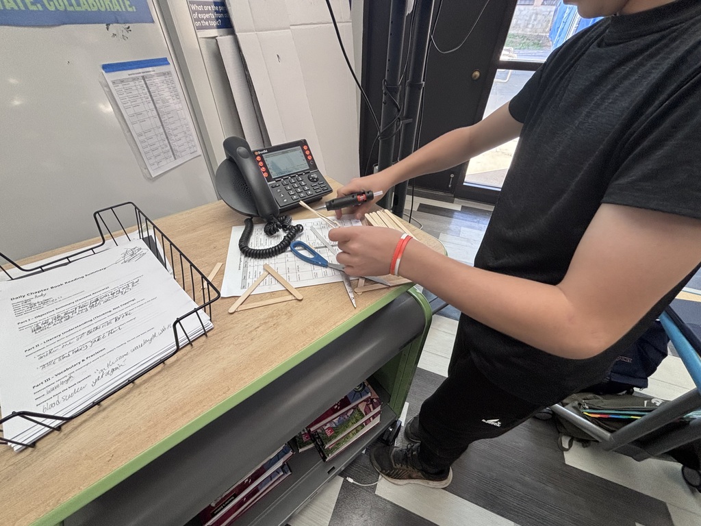 student building with popsicle sticks