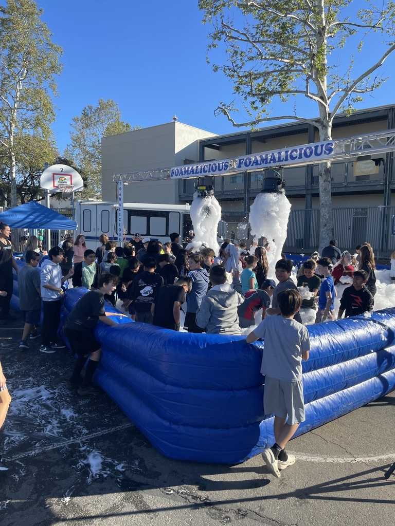 Students in foam pit