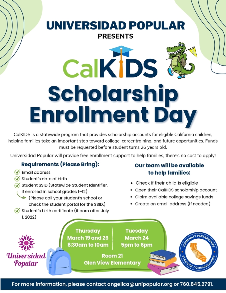 CalKIDS Scholarship Enrollment Day Flyer English 