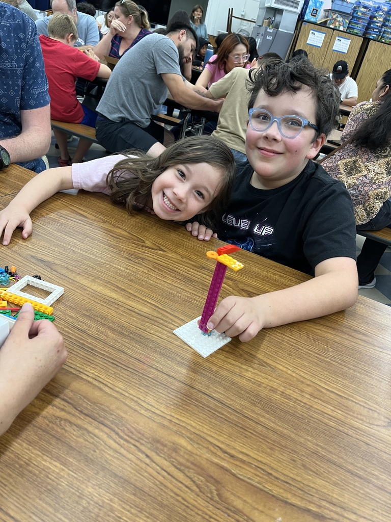 Students working with Legos