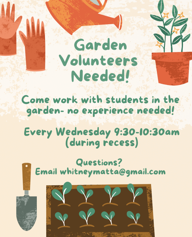 Flyer Wednesday Garden Volunteers needed!