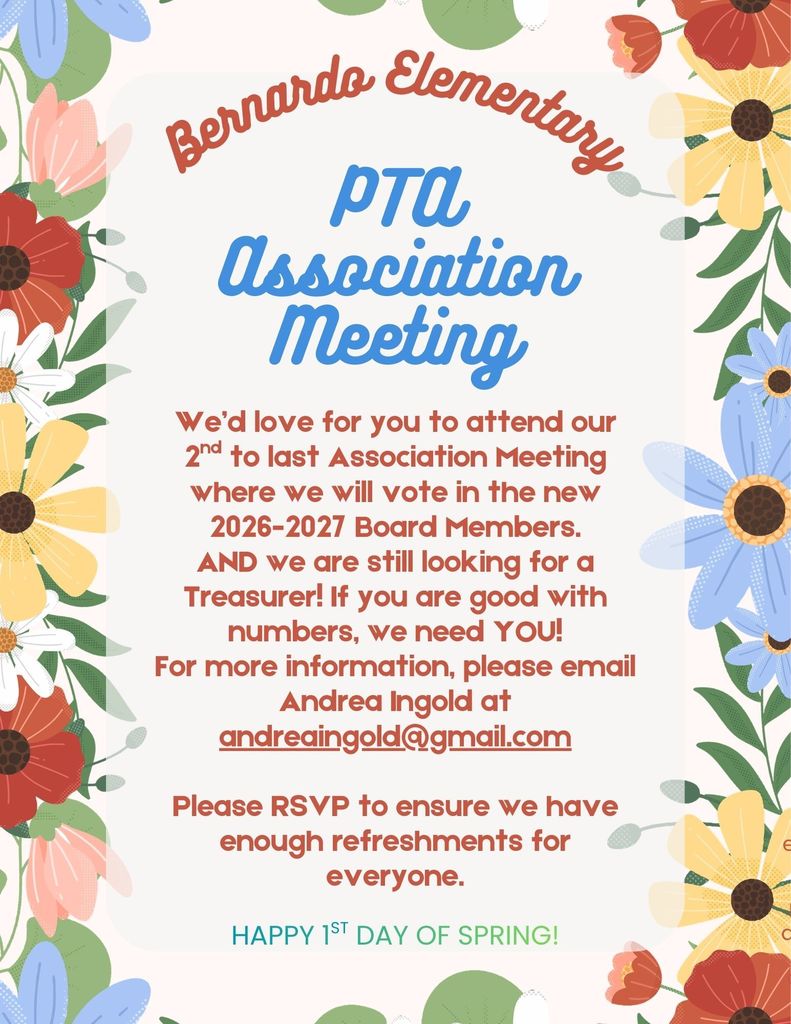 Flyer for PTA Association Meeting & Voting