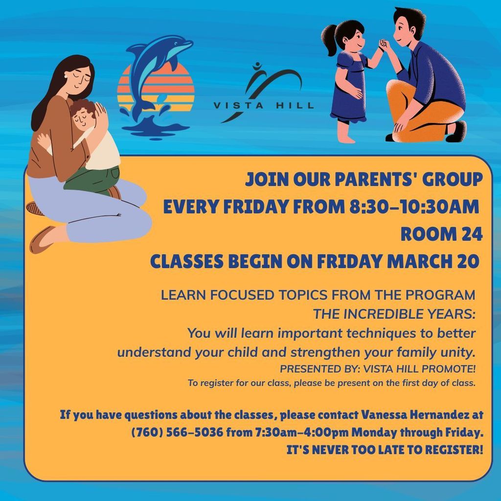 Vista Hill Parent Classes Flyer