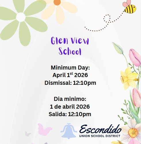 Spring flyer with flowers and a bee, minimum day april 1st 2026