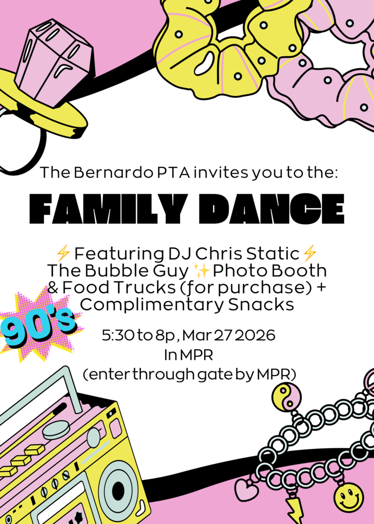 Family 90's Theme Dance Friday March 27 at 5:30pm