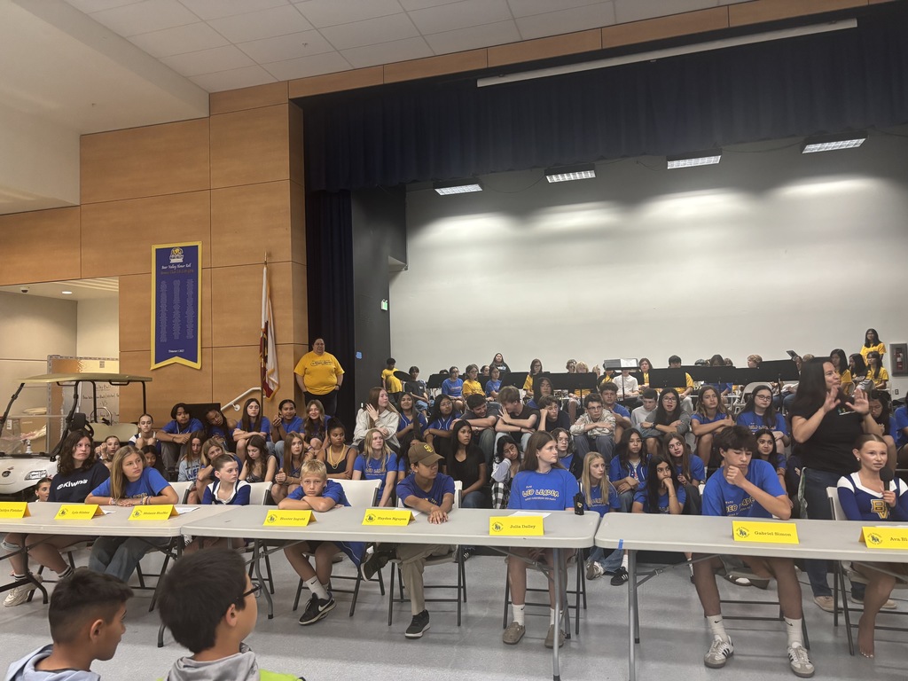 student panel in front of 5th graders