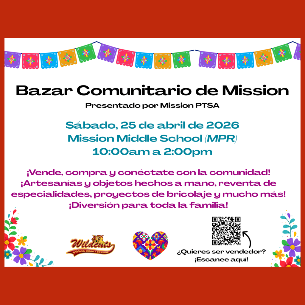 A Spanish language flyer for the Mission Community Bazaar