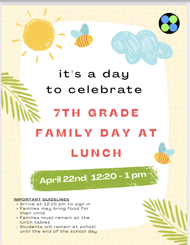 7th grade family day at lunch flyer