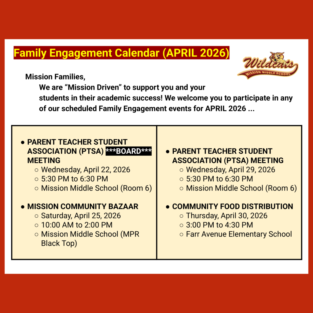 Page 1 (of 2) of the English language Family Engagement Calendar for April 2026