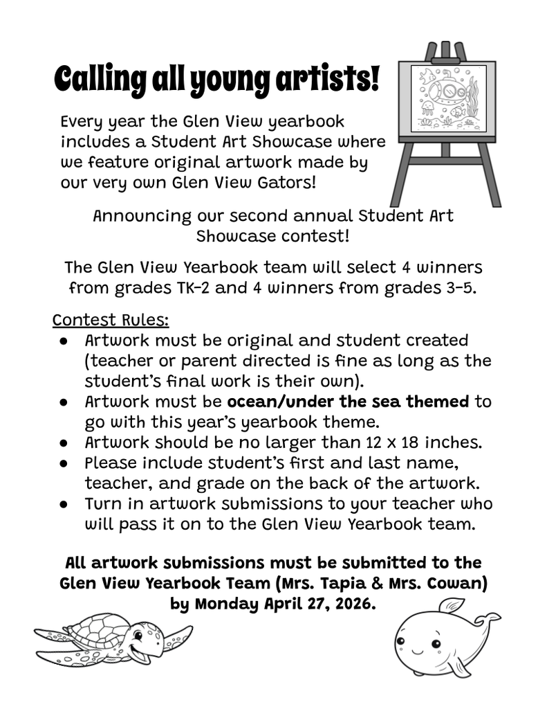 Yearbook Student Art Contest Flyer English 