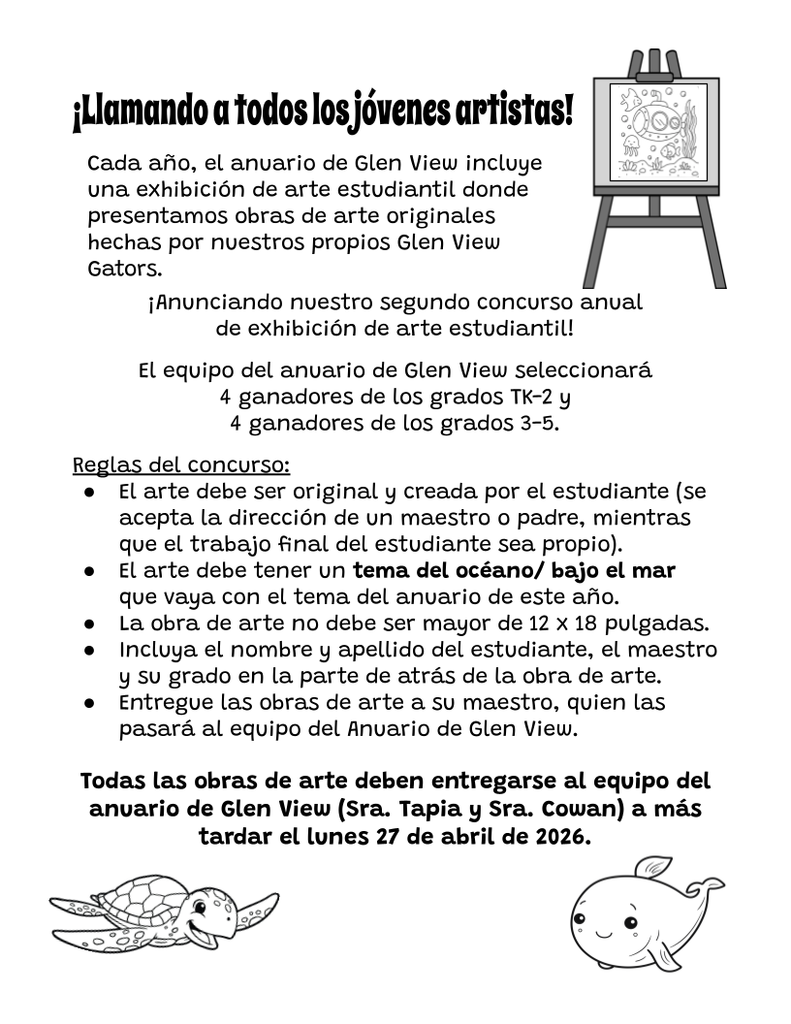Yearbook Student Art Contest Flyer Spanish 