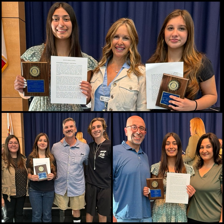 Rotary awardees with their principal and families. 