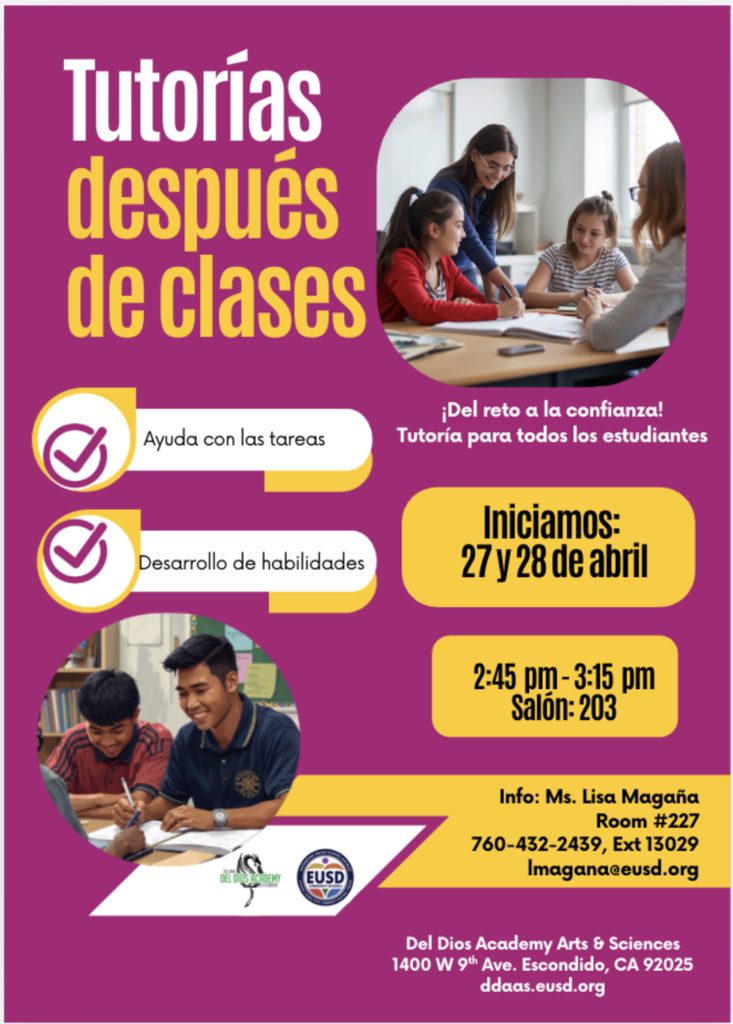 Folleto de tutoría después de clases