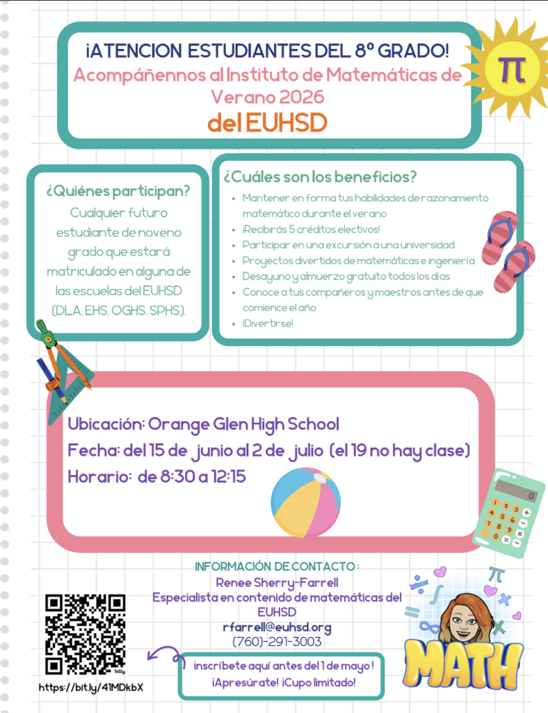 Folleto de Instituto de Matemáticas de  Verano