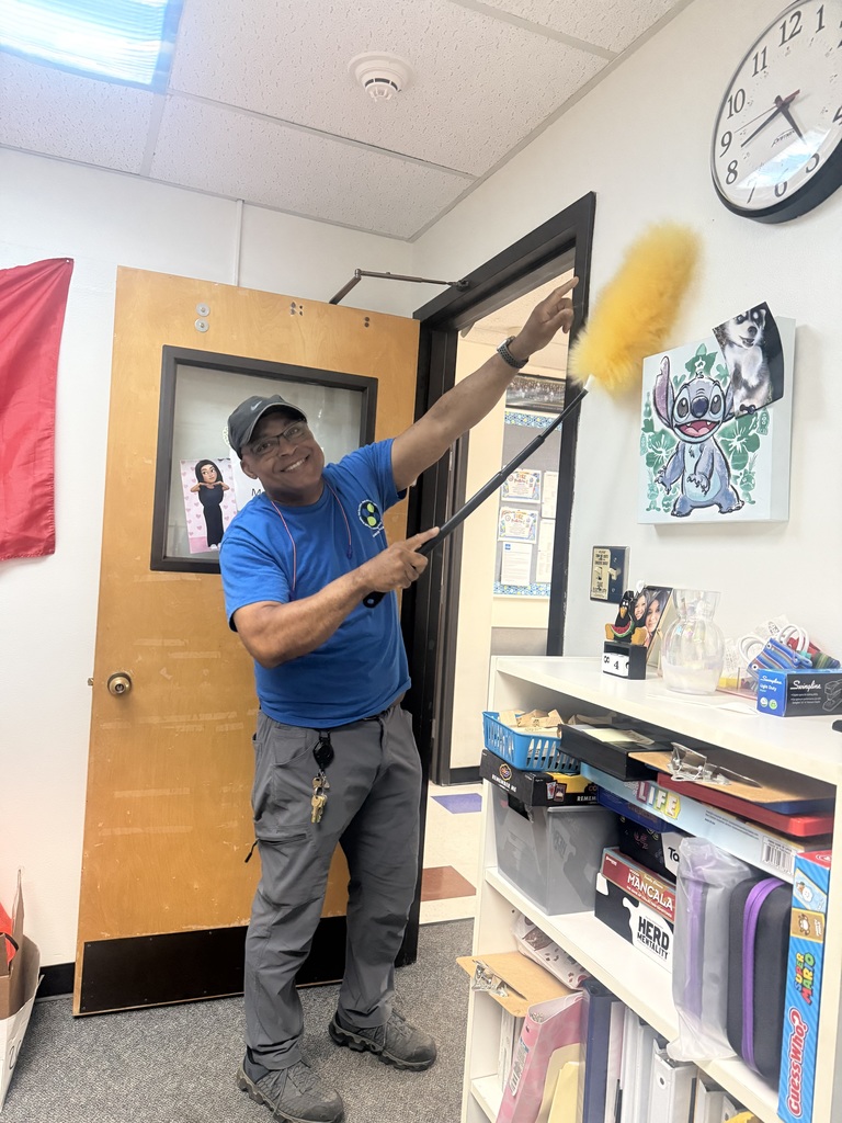 custodian posing 