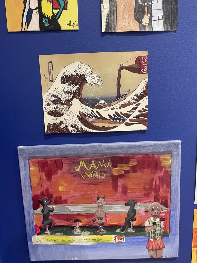display of student art work