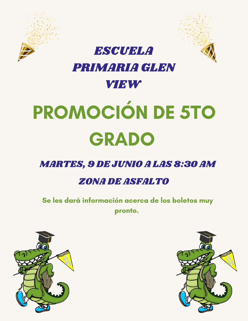 5th Grade Promotion Flyer 2026 Spanish 