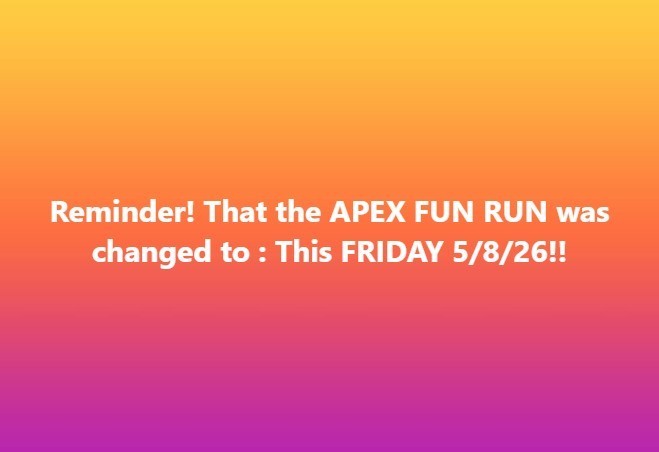 flyer for the fun run tomorrow, its yellow and pink