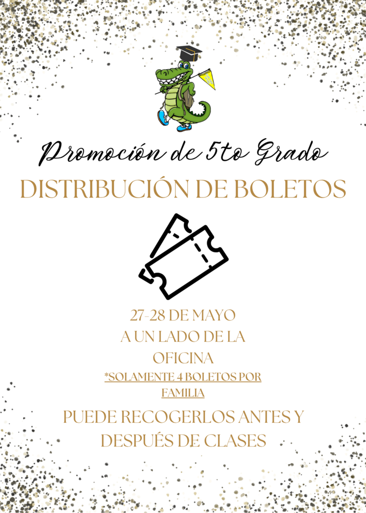 5th Grade Promotion Ticket Distribution Flyer Spanish