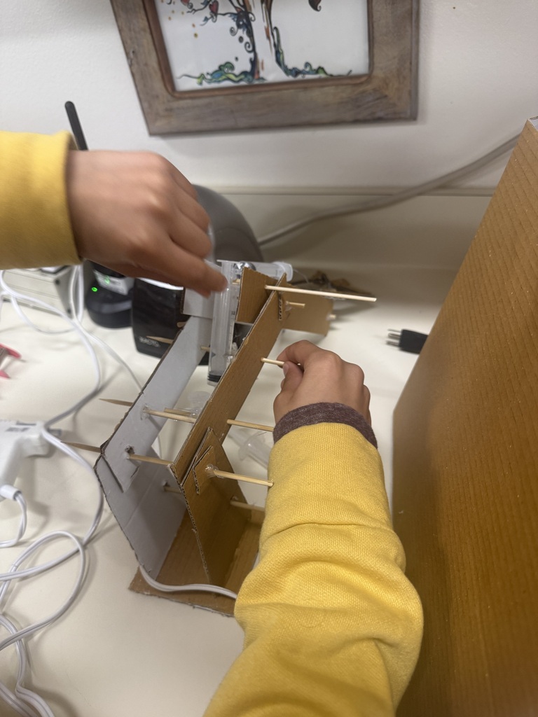 student building a project