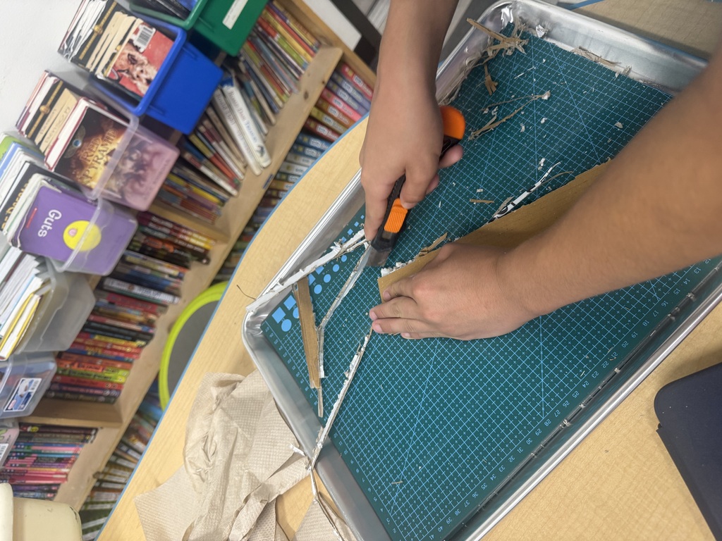 student building a project