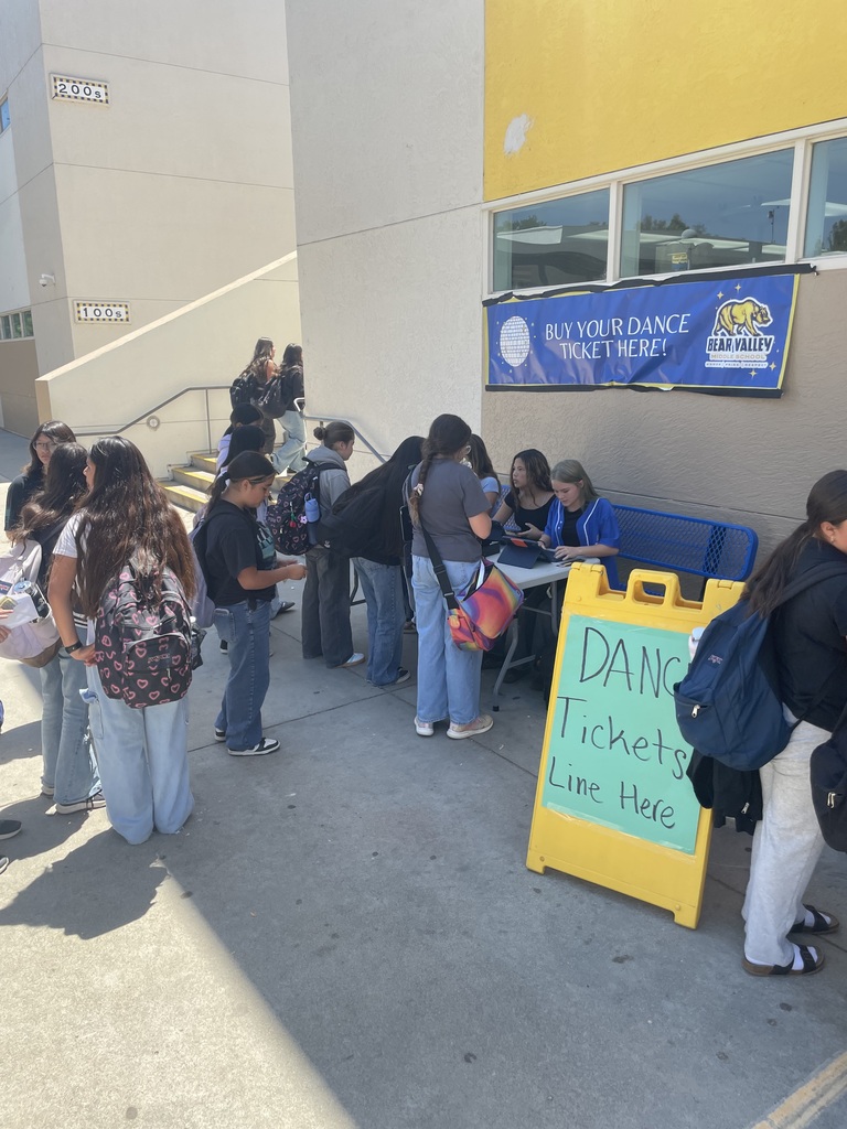 Students in line for dance tickets