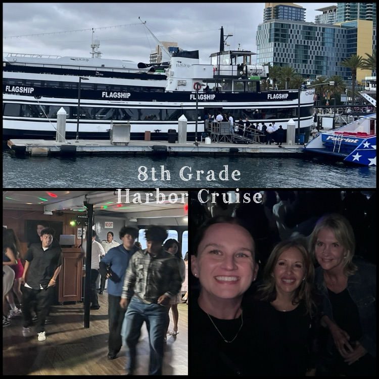 Students boarding the boat, dancing and having fun on the harbor cruise. 