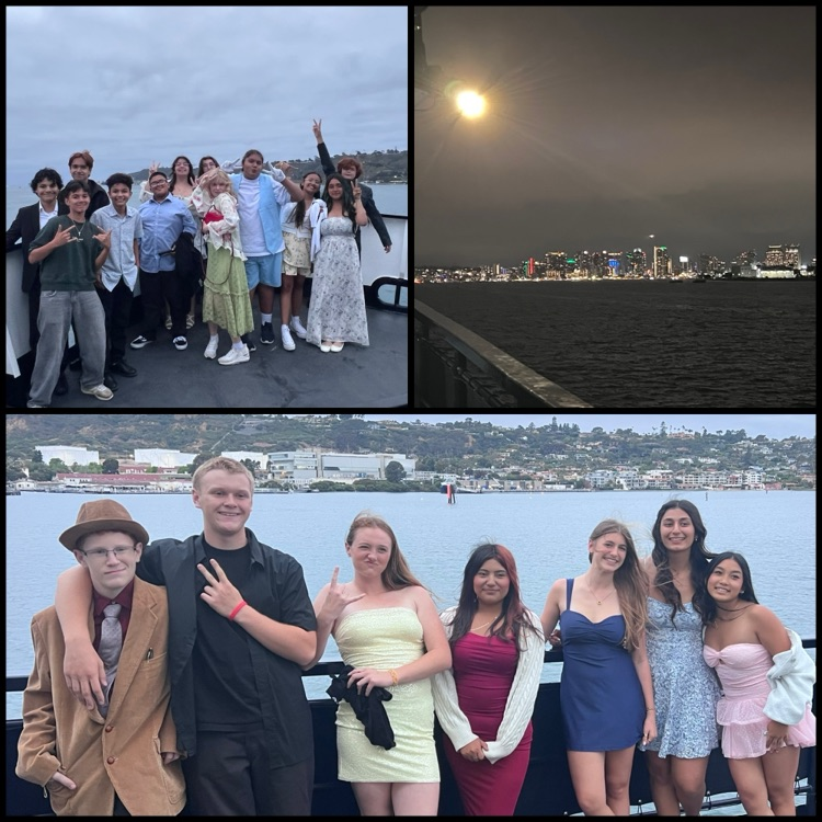 Students on the boat, dancing and having fun on the harbor cruise. 