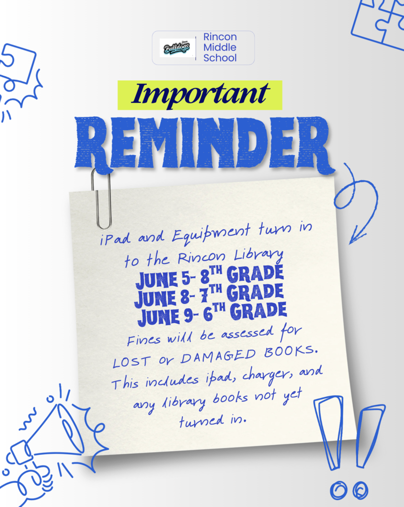 Imprtant Reminder for Library Equipment to be turned in
