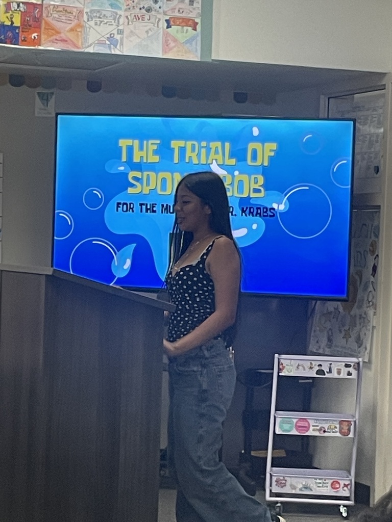 Student at a podium