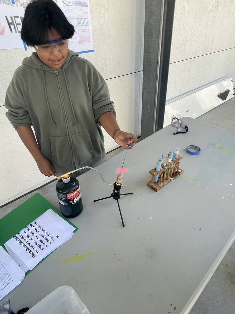 students showing a science experiment with a flame