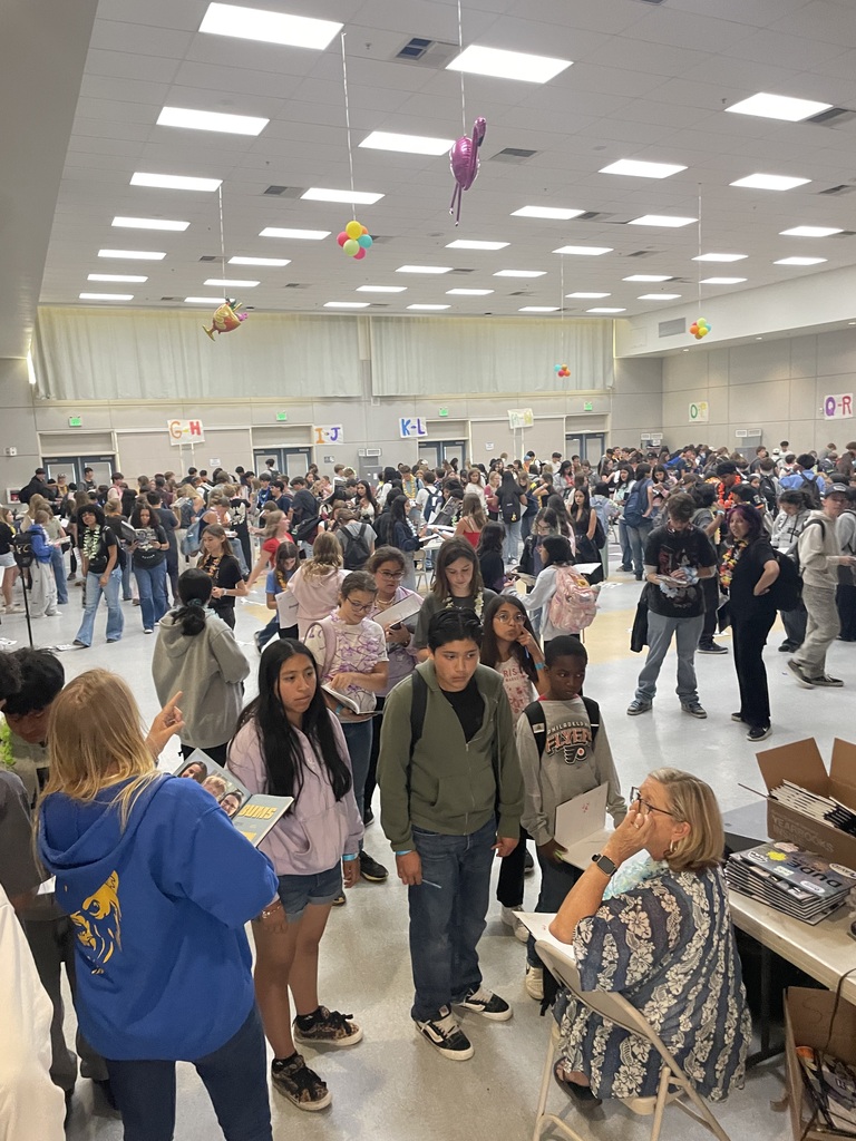 Students at yearbook signing party