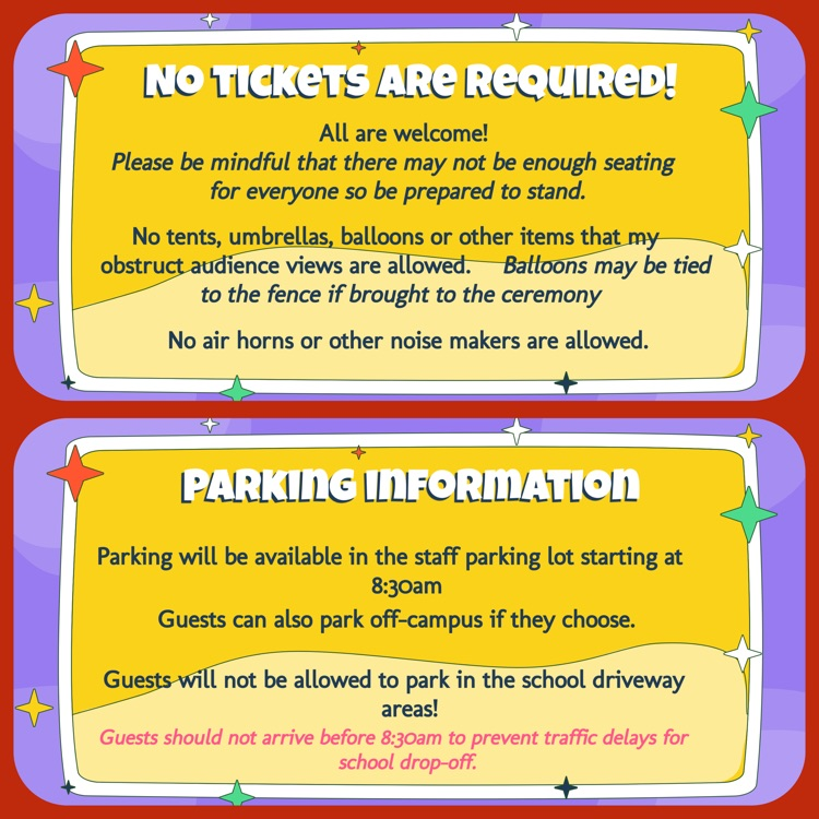 A collage of slides about Tickets and Parking