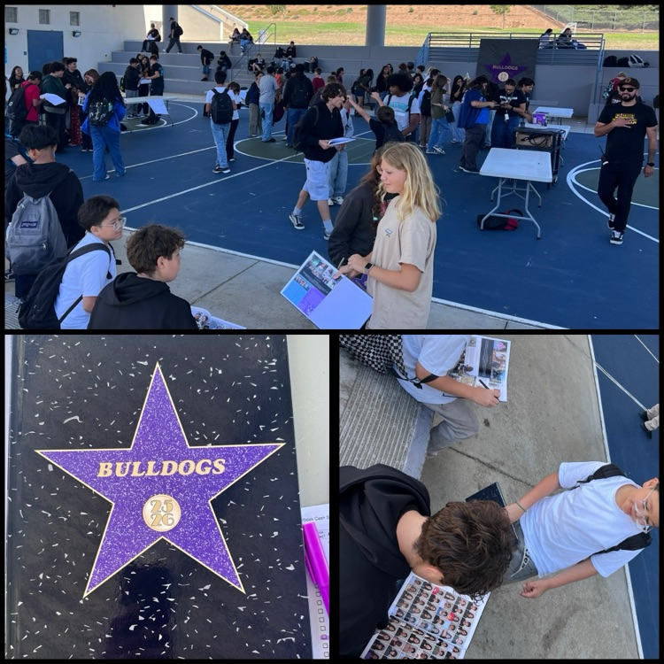yearbook signing at Rincon with students receiving their books