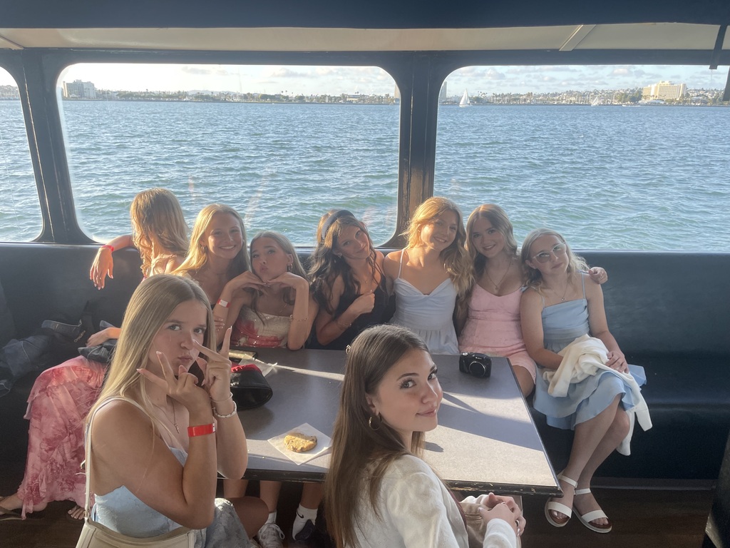 students on the boat