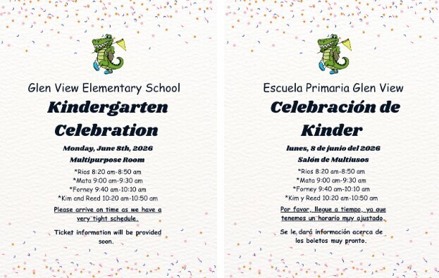 Kinder flyer about ceremony gator on top of flyer