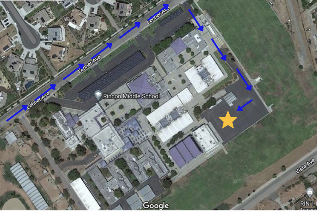 Principal's Breakfast Parking Instructions Driving Path