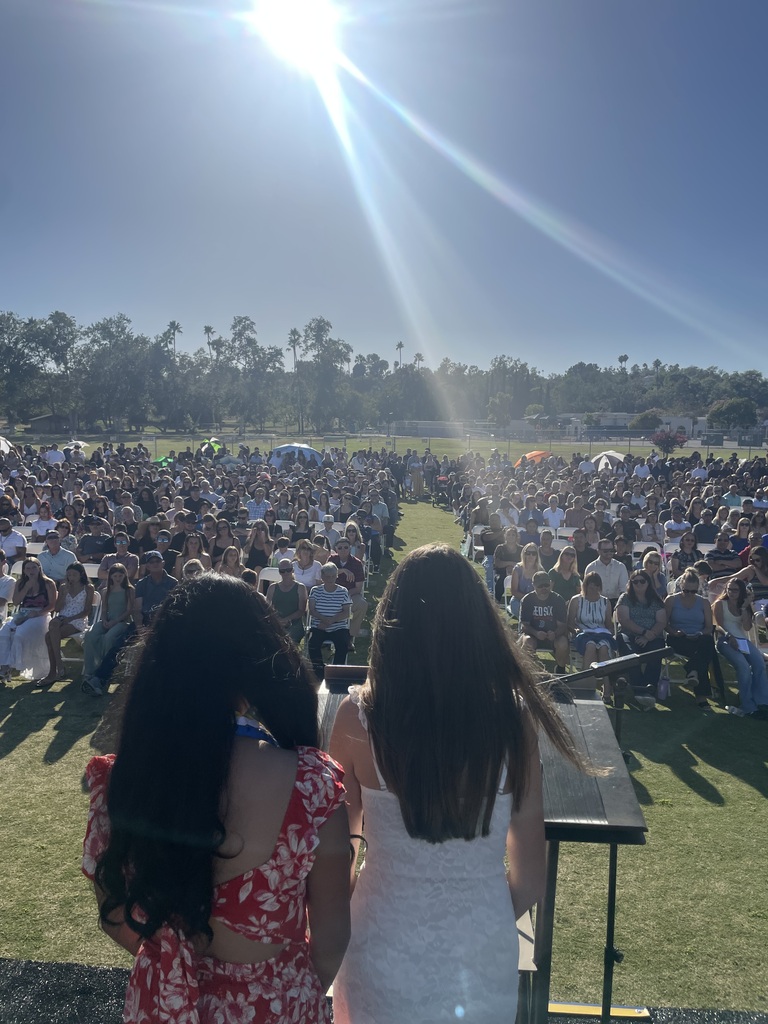 Students giving a speech at promotion