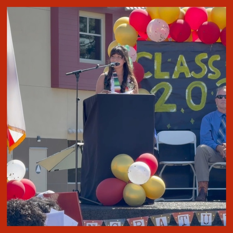 The first of the two student speakers, Gisselle S.