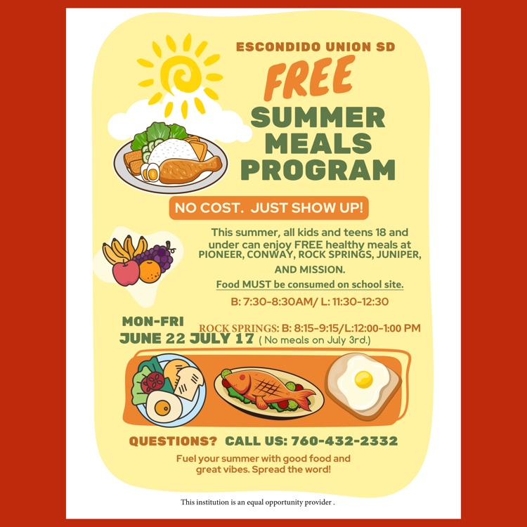 Page 1 (of 2) of the English language flyer for the Summer Nutrition Program