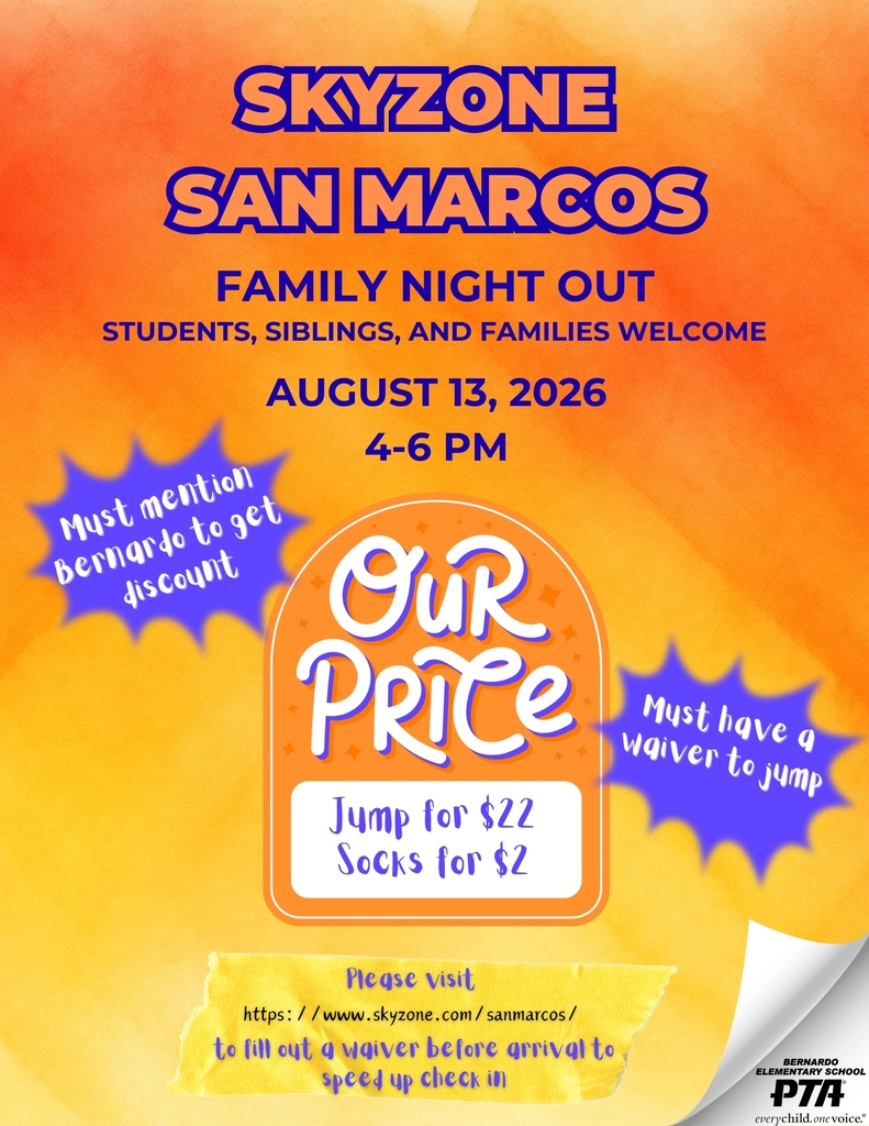 Skyzone San Marcos Family Night Out August 13, 2026 4-6pm