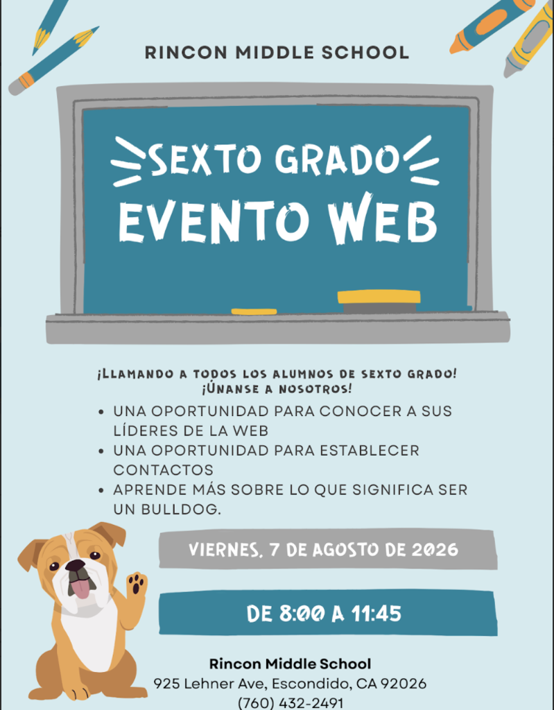 6th Grade WEB Event Flyer - Spanish