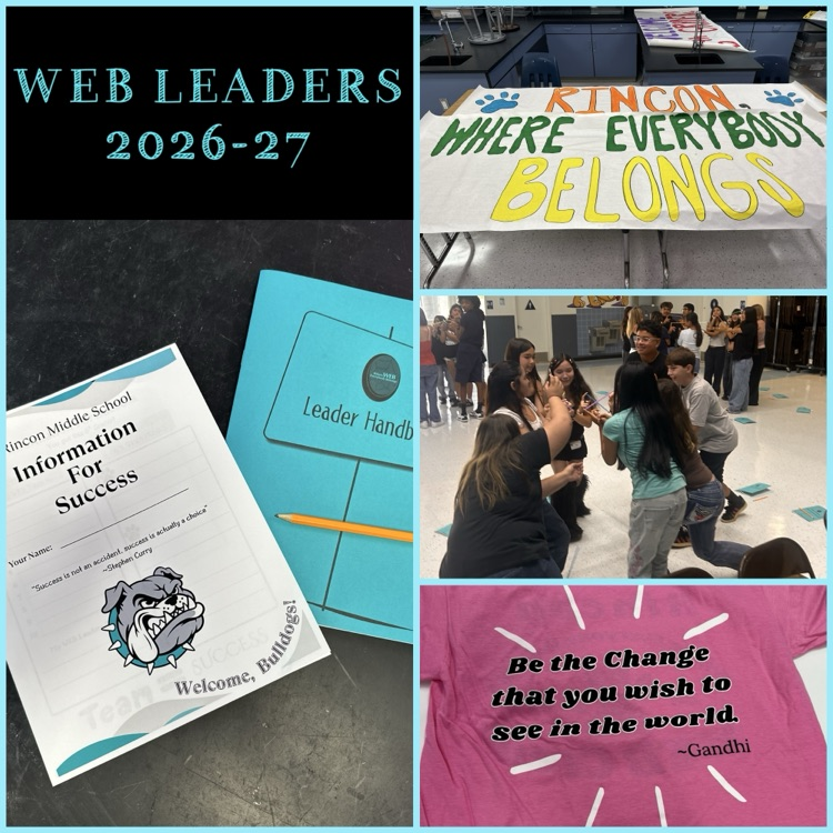 photo collage WEB LEADERS preparing for the 6th grade event. 