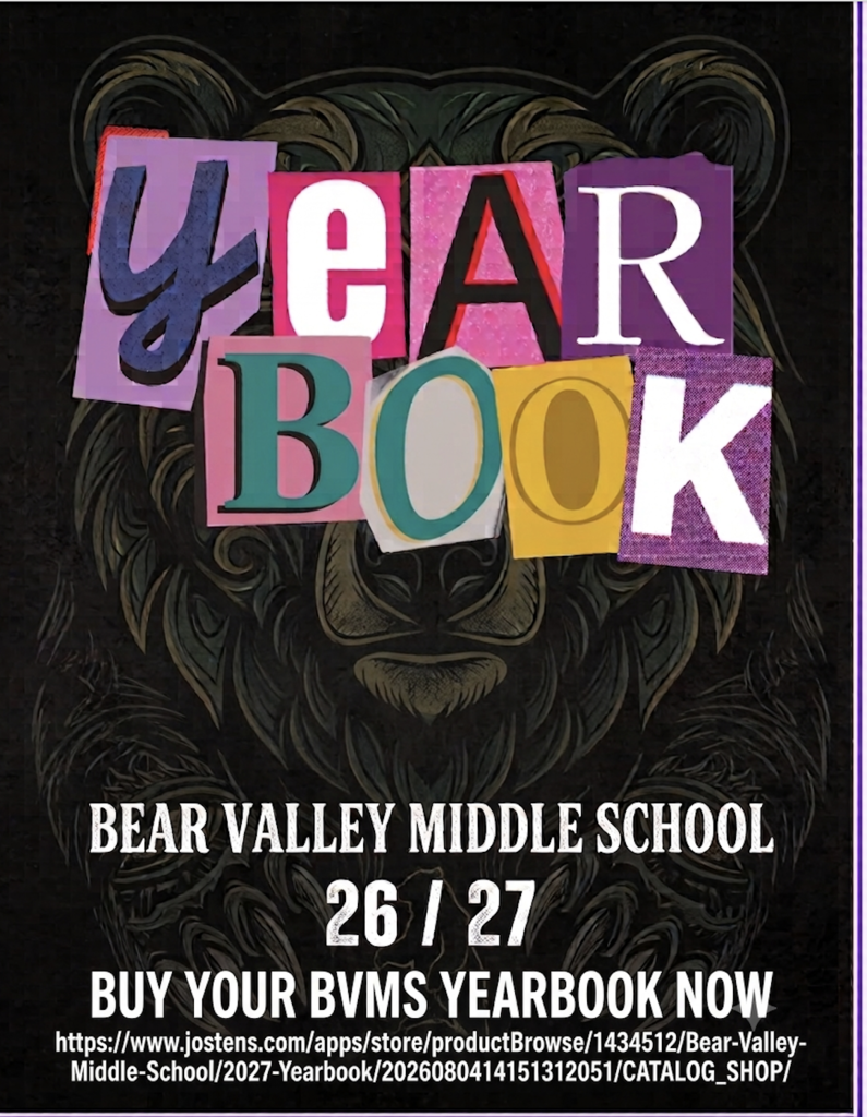 BVMS Yearbook 26/27 buy your yearbooks now