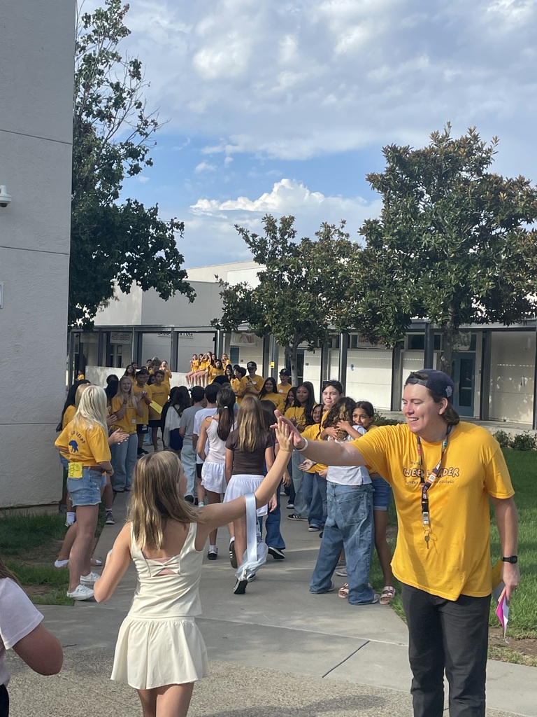 Students being greeted by WEB leaders