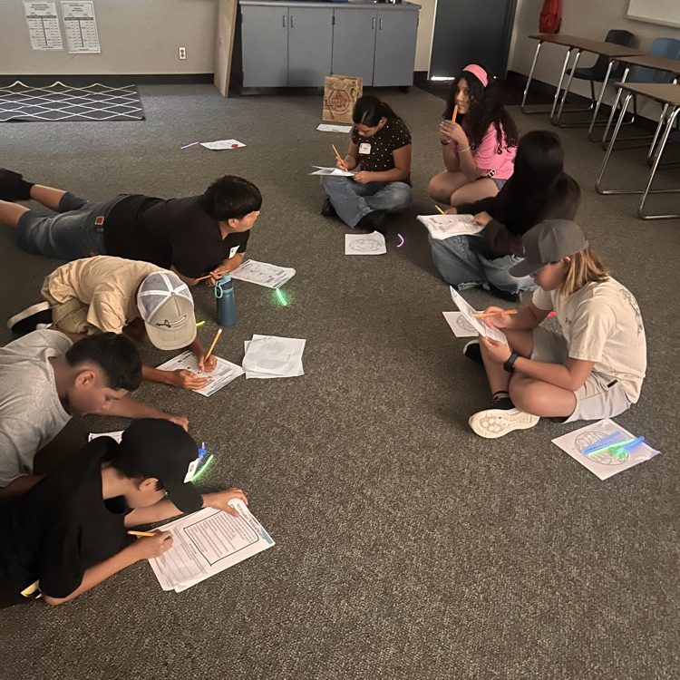 students completing task 