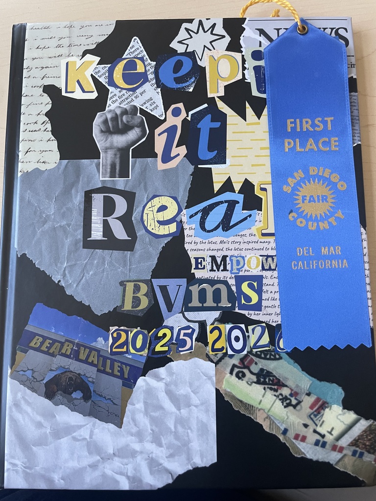 BVMS Yearbook keeping it REAL with a first place ribbion attached